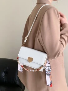 Bolsa cuadrada mini con diseño metal con solapa