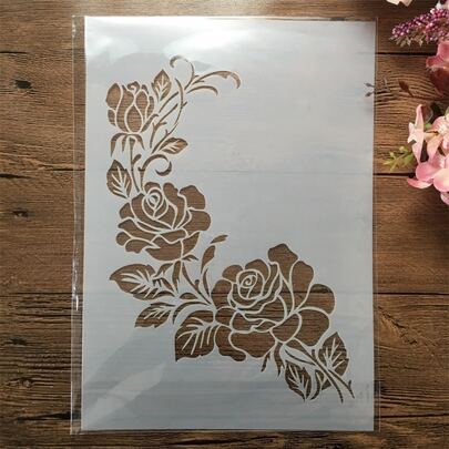1pc Flower Design Drawing Template Back To School,Back To School,School Supplies