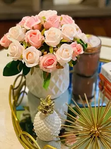 12 Cái/bó Hoa Hồng Nhân Tạo Polyester Bó Hoa, Bó Hoa Nhân Tạo Lãng Mạn Cho Bữa Tiệc - Nhiều màu - Xem 4