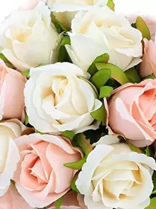 12 Cái/bó Hoa Hồng Nhân Tạo Polyester Bó Hoa, Bó Hoa Nhân Tạo Lãng Mạn Cho Bữa Tiệc - Nhiều màu - Xem 5