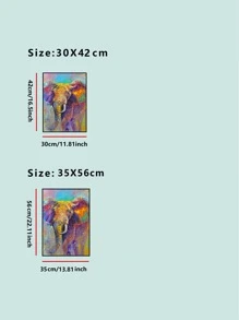 1pc PVC Wall Decal, Elephant Pattern Wall Sticker For Home Wall Decor - Multicolor - View 3