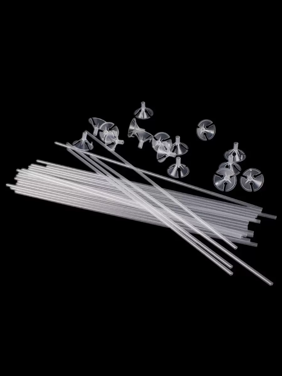 20个塑料气球夹和杆,简约透明气球支架,适合派对使用 - 無色 - 查看 1