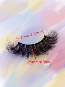 Asiteo 4 Pairs/Set Full False Lashes Fluffy Thick 25mm Messy Lash Volume Eyelash Extension Effect Makeup Strip Lashes, Lashes, Eyelashes, Fake Lashes - Black - View 8