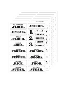 132 Gói Hình Dán Tường Đồ Họa Bảng Chữ Cái, Đề Can Nhãn Tự Dính Cho Nhà Bếp - Đen và trắng - Xem 4