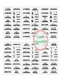 132 Gói Hình Dán Tường Đồ Họa Bảng Chữ Cái, Đề Can Nhãn Tự Dính Cho Nhà Bếp - Đen và trắng - Xem 3