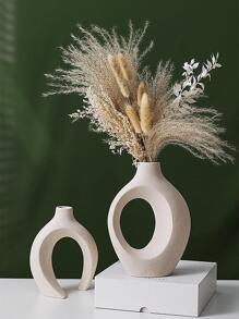 2pcs/Set Porcelain Flower Vase, Creative Geometric Design Vases For Flower,Home Decor,Flower Vase,Centerpiece,Table Decor Room Decor Glass Vase - White - View 2