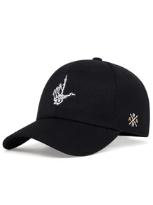 AR Mũ bóng chày thêu tay và chữ cái Skeleton cho nam - màu đen - Xem 1