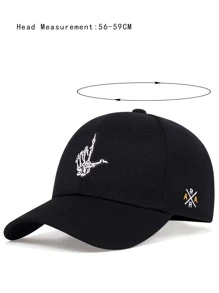 AR Mũ bóng chày thêu tay và chữ cái Skeleton cho nam - màu đen - Xem 3