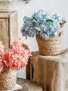 1入組秸稈植物容器波西米亞風雙柄家用花盆 - 彩色 - 查看 4