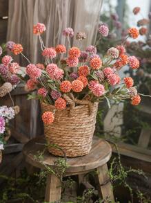 1入組秸稈植物容器波西米亞風雙柄家用花盆 - 彩色 - 查看 6