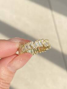 rakol Cubic Zirconia Decor Ring For Women For Party Banquet Wedding - Yellow Gold - View 4