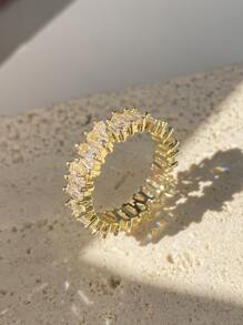 rakol Cubic Zirconia Decor Ring For Women For Party Banquet Wedding - Yellow Gold - View 5