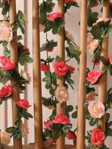 1入組滌綸人造花藤派對人造花花環 - 彩色 - 查看 2