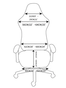 1 pieza Funda de silla de oficina unicolor oficina silla moderno poliéster para casa - Azul - Ver 3
