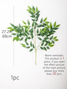 1pc Artificial Leaf, Simple Polyester Fake Plant For Home Decoration - Multicolor - View 3