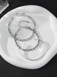 3 cái/bộ Vòng Tay Nam Tối Giản - trắng - Xem 2