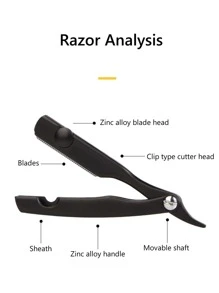 Replaceable Hair Removal Razor, 1pc Stainless Steel Portable Razor For Salon Without Blades - Gold - View 5