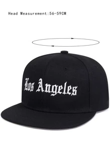 Gorra de hip hop bordada con letras para hombre para la vida diaria y al aire libre - Negro - Ver 4