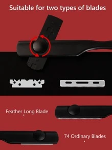 Replaceable Hair Removal Razor, 1pc Stainless Steel Portable Razor For Salon Without Blades - Gold - View 7