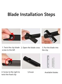 Replaceable Hair Removal Razor, 1pc Stainless Steel Portable Razor For Salon Without Blades - Gold - View 6