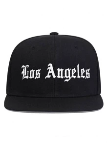 Gorra de hip hop bordada con letras para hombre para la vida diaria y al aire libre - Negro - Ver 5