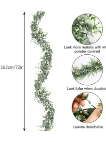 1入組塑料人造藤蔓婚禮派對用仿真植物綠藤 - 綠色 - 查看 3