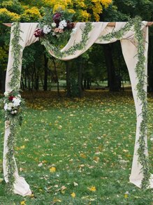 1入組塑料人造藤蔓婚禮派對用仿真植物綠藤 - 綠色 - 查看 5