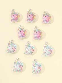 10入組/套獨角獸DIY吊墜 - 彩色 - 查看 1