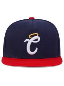 男士字母刺繡嘻哈帽 - 藏蓝色 - 查看 3