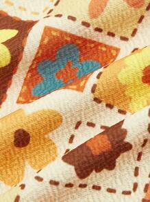 SHEIN MOD Floral Print Halter Top - Multicolor - View 4