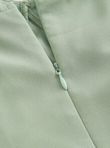 SHEIN MOD Solid Ruffle Trim Bustier Dress - Mint Green - View 4