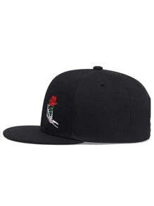 Men Skeleton Hand & Floral Embroidered Hip Hop Cap Halloween Valentine's Day Valentines