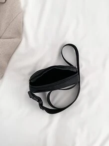 Mini Simple Solid Color Butterfly Designed Sport Casual Women's Chest Bag Waist Bag, Butterfly Bag Valentines - Black - View 4