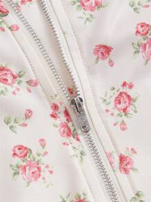 SHEIN MOD Top de tirantes con estampado floral pecho con fruncido - Multicolor - Ver 4