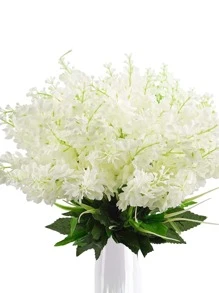 2bunches/set Plastic Artificial Flower, Cottagecore White Fake Flower For Party - White - View 4