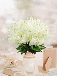 2bunches/set Plastic Artificial Flower, Cottagecore White Fake Flower For Party - White - View 5