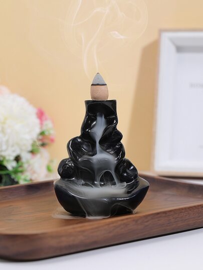 حامل البخور وديكور المنزل الراتنجات الاصطناعية ريترو أسود قطعة واحدة