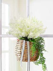 2bunches/set Plastic Artificial Flower, Cottagecore White Fake Flower For Party - White - View 7