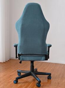 1 pieza Funda de silla de oficina unicolor oficina silla moderno poliéster para casa - Azul - Ver 2
