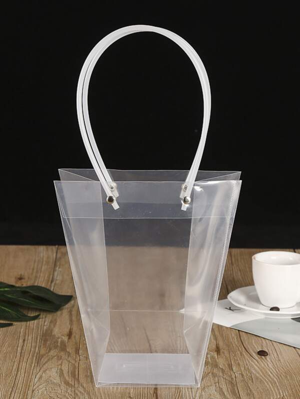 1pc Plastic Gift Bag, Clear Flower Wrapping Bag For Flower SHEIN UK