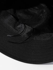 Sombrero de pescador bordado con eslogan para hombre - Negro - Ver 3