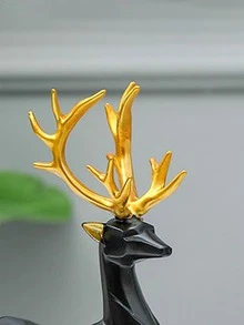 2入组樹脂裝飾物件幾何鹿設計家居裝飾工藝品 - 彩色 - 查看 5