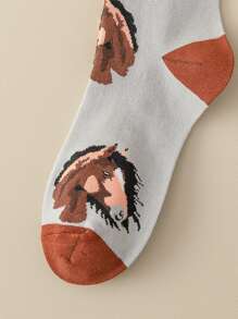 Calcetines con estampado de caballos - Multicolor - Ver 3