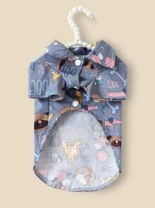 1pc Cartoon Graphic Pet Shirt - Multicolor - View 3