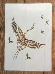 1 件起重機鏤空塑膠 A4 繪畫模板 - 白色 - 查看 1