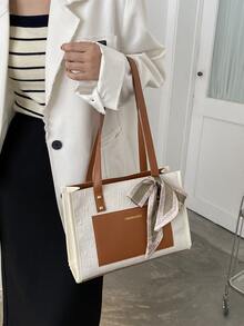 Skinny Scarf Decor Square Bag - Multicolor - View 5