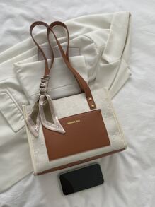 Skinny Scarf Decor Square Bag - Multicolor - View 6