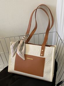 Skinny Scarf Decor Square Bag - Multicolor - View 7