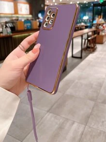 Anti-Fall Plating Phone Case With Lanyard Compatible With IPhone15/15Plus/15Pro/15Promax,International Version, Not The Domestic Version - Purple - View 4