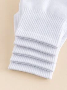 5 pares de calcetines tobilleros unicolor para hombre - Blanco - Ver 2